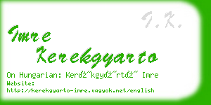 imre kerekgyarto business card
